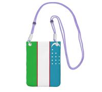 EdWal Flag Of The Republic Of Uzbekistan Print Crossbody Bag For Women, Mini Phone Purses, Cute Phone Wallet, For Hiking Travel Gift