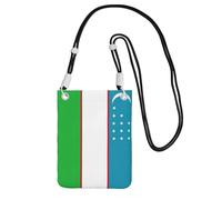 EdWal Flag Of The Republic Of Uzbekistan Print Crossbody Bag For Women, Mini Phone Purses, Cute Phone Wallet, For Hiking Travel Gift