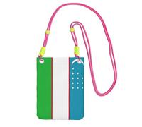 EdWal Flag Of The Republic Of Uzbekistan Print Crossbody Bag For Women, Mini Phone Purses, Cute Phone Wallet, For Hiking Travel Gift