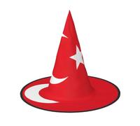 EdWal Flag Of Turkey Print Halloween Witch Hat Costume Accessory Women Hats For Halloween Party Cosplay For Home, Yard,