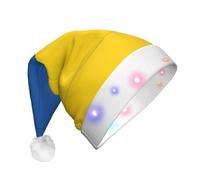 EdWal Flag Of Ukraine Print Led Christmas Beanie Light Up Christmas Hats, Knit Hats With Led Lights, Unisex Winter Santa Hat