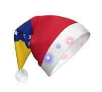 EdWal Flag Of Venezuela Print Led Christmas Beanie Light Up Christmas Hats, Knit Hats With Led Lights, Unisex Winter Santa Hat