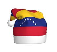 EdWal Flag Of Venezuela Print Plush Santa Hat, Christmas Hats For Adults, Cozy Holiday Headwear, For Christmas Parties