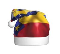 EdWal Flag Of Venezuela Print Plush Santa Hat, Christmas Hats For Adults, Cozy Holiday Headwear, For Christmas Parties