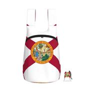 Edwal Florida Flag Print Foldable Backpack Lightweight Hiking Bag Soft Travel Backpack Rucksack For Work And Gym