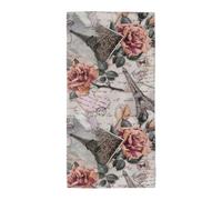 EdWal Flower Paris Eiffel Tower Print Bath Towel(30 * 61cm Or 35 * 70cm), Lightweight Moisture Absorbing And Quick Dry Bath Sheet