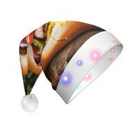 EdWal Food Pattern Funny Print Led Christmas Beanie Light Up Christmas Hats, Knit Hats With Led Lights, Unisex Winter Santa Hat