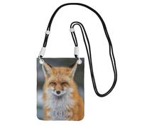 EdWal Fox Print Crossbody Bag For Women, Mini Phone Purses, Cute Phone Wallet, For Hiking Travel Gift