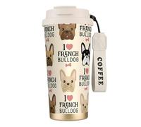 EdWal French Bulldog Print Insulated Stainless Steel Travel Coffee Mug,Coffee Cups with Lids, for Hot Cold Drinks