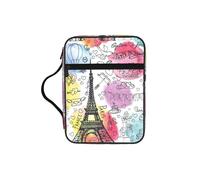 EdWal French Paris Tour Eiffel Tower Print Bible Case Cosmetic Bag with Sturdy Handle Wash Bag Tablet Sleeve Small Tool Bag for Books