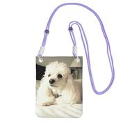 EdWal French Poodle Print Crossbody Bag For Women, Mini Phone Purses, Cute Phone Wallet, For Hiking Travel Gift