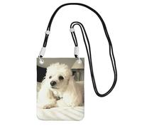 EdWal French Poodle Print Crossbody Bag For Women, Mini Phone Purses, Cute Phone Wallet, For Hiking Travel Gift