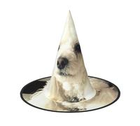 EdWal French Poodle Print Halloween Witch Hat Costume Accessory Women Hats For Halloween Party Cosplay For Home, Yard,