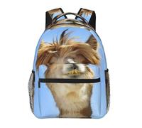 Edwal Funny Alpaca Llama Print Hiking Backpack Laptop Backpack For Men Women Waterproof Rucksack Easy To Clean Travel Bag