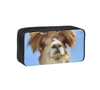 EdWal Funny Alpaca Llama Print Pen Organizer Bag Pouch Large Capacity Pencil Case with Zipper Durable Pen Case for Stationery