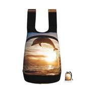 EdWal Funny Animal Dolphin Print Foldable Backpack Lightweight Hiking Bag Soft Travel Backpack Rucksack For Work And Gym