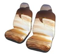 EdWal Funny Animal Dolphin Print Front Seat Covers, Easy To Install Two Car Seat Protector Cover Set Accessories Auto Trucks Suv