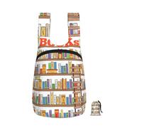 EdWal Funny Book Shelves Collection And Ladder Print Foldable Backpack Lightweight Hiking Bag Soft Travel Backpack Rucksack For Work And Gym
