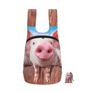 EdWal Funny Cute Pig Print Foldable Backpack Lightweight Hiking Bag Soft Travel Backpack Rucksack For Work And Gym