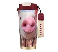 EdWal Funny Cute Pig Print Insulated Stainless Steel Travel Coffee Mug,Coffee Cups with Lids, for Hot Cold Drinks