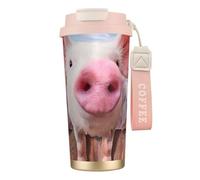 EdWal Funny Cute Pig Print Insulated Stainless Steel Travel Coffee Mug,Coffee Cups with Lids, for Hot Cold Drinks
