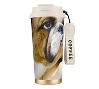 EdWal Funny English Bulldog Print Insulated Stainless Steel Travel Coffee Mug,Coffee Cups with Lids, for Hot Cold Drinks