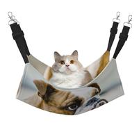 EdWal Funny English Bulldog print Soft Sleeping Hammock Cat Hammock for Cage Hanging,Pet Hammock Bed Adjustable for Small Animals