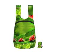 EdWal Funny Ladybug Holding Umbrellas Print Foldable Backpack Lightweight Hiking Bag Soft Travel Backpack Rucksack For Work And Gym