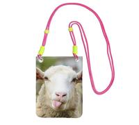 EdWal Funny Naughty Sheep Tongue Cute Animal Print Crossbody Bag For Women, Mini Phone Purses, Cute Phone Wallet, For Hiking Travel Gift