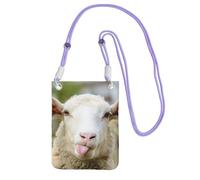 EdWal Funny Naughty Sheep Tongue Cute Animal Print Crossbody Bag For Women, Mini Phone Purses, Cute Phone Wallet, For Hiking Travel Gift