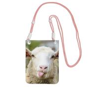 EdWal Funny Naughty Sheep Tongue Cute Animal Print Crossbody Bag For Women, Mini Phone Purses, Cute Phone Wallet, For Hiking Travel Gift