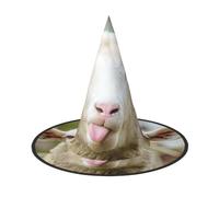 EdWal Funny Naughty Sheep Tongue Cute Animal Print Halloween Witch Hat Costume Accessory Women Hats For Halloween Party Cosplay For Home, Yard,