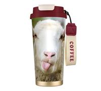EdWal Funny Naughty Sheep Tongue Cute Animal Print Insulated Stainless Steel Travel Coffee Mug,Coffee Cups with Lids, for Hot Cold Drinks
