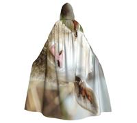 EdWal Funny Naughty Sheep Tongue Cute Animal Print Unisex Adults Hooded Cloak Cape Uniform, Hooded Robe, For Halloween Cosplay Costumes