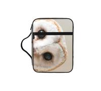 EdWal Funny Owl Print Bible Case Cosmetic Bag with Sturdy Handle Wash Bag Tablet Sleeve Small Tool Bag for Books