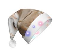 EdWal Funny Owl Print Led Christmas Beanie Light Up Christmas Hats, Knit Hats With Led Lights, Unisex Winter Santa Hat