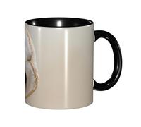 EdWal Funny Owl Print Tea Cups with Handle, Ceramic Ceramic Mug for Tea and Coffee Gift for Women Microwave Safe