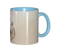 EdWal Funny Owl Print Tea Cups with Handle, Ceramic Ceramic Mug for Tea and Coffee Gift for Women Microwave Safe