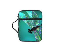 EdWal Galaxy Animal Dragonfly Print Bible Case Cosmetic Bag with Sturdy Handle Wash Bag Tablet Sleeve Small Tool Bag for Books