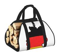 EdWal German Flag Map Print Log Carrier Bag with Open Sides Wood Log Holder for Fireplace Tote Bag Fireplace Accessory