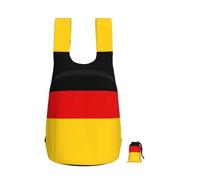 Edwal German Flag Print Foldable Backpack Lightweight Hiking Bag Soft Travel Backpack Rucksack For Work And Gym