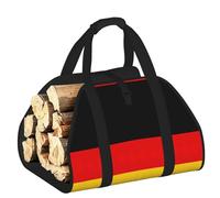 EdWal German Flag Print Log Carrier Bag with Open Sides Wood Log Holder for Fireplace Tote Bag Fireplace Accessory