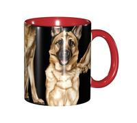 EdWal German Shepherd Print Tea Cups with Handle, Ceramic Ceramic Mug for Tea and Coffee Gift for Women Microwave Safe