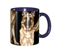 EdWal German Shepherd Print Tea Cups with Handle, Ceramic Ceramic Mug for Tea and Coffee Gift for Women Microwave Safe