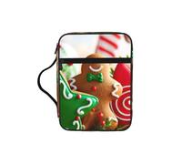 EdWal Gingerbread Man Candy Print Bible Case Cosmetic Bag with Sturdy Handle Wash Bag Tablet Sleeve Small Tool Bag for Books