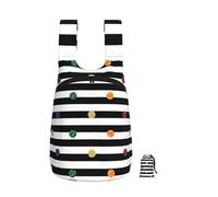 EdWal Glitter Rainbow Polka Dot Stripe Black And White Print Foldable Backpack Lightweight Hiking Bag Soft Travel Backpack Rucksack For Work And Gym