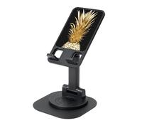 EdWal Gold Pineapple Print Adjustable Foldable Phone Stand,360 Rotating Cell Phone Holder For Desk,Travel Essentials