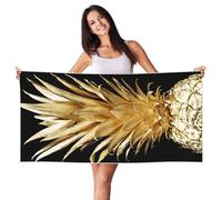 EdWal Gold Pineapple Print Spa Bath Towels 70cm X 140cm,Soft Quick Drying Beach Towels For Bathroom,Gym,Travel