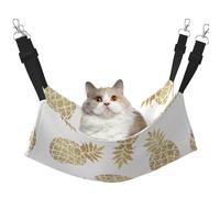 EdWal golden pineapple background print Soft Sleeping Hammock Cat Hammock for Cage Hanging,Pet Hammock Bed Adjustable for Small Animals