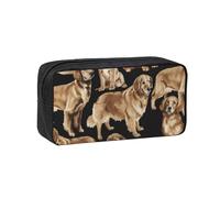 EdWal Golden Retrievers Print Pen Organizer Bag Pouch Large Capacity Pencil Case with Zipper Durable Pen Case for Stationery